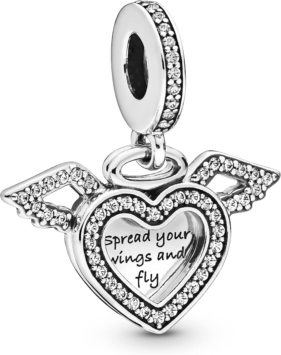 PANDORA Corazón y alas de ángel, Clear CZ