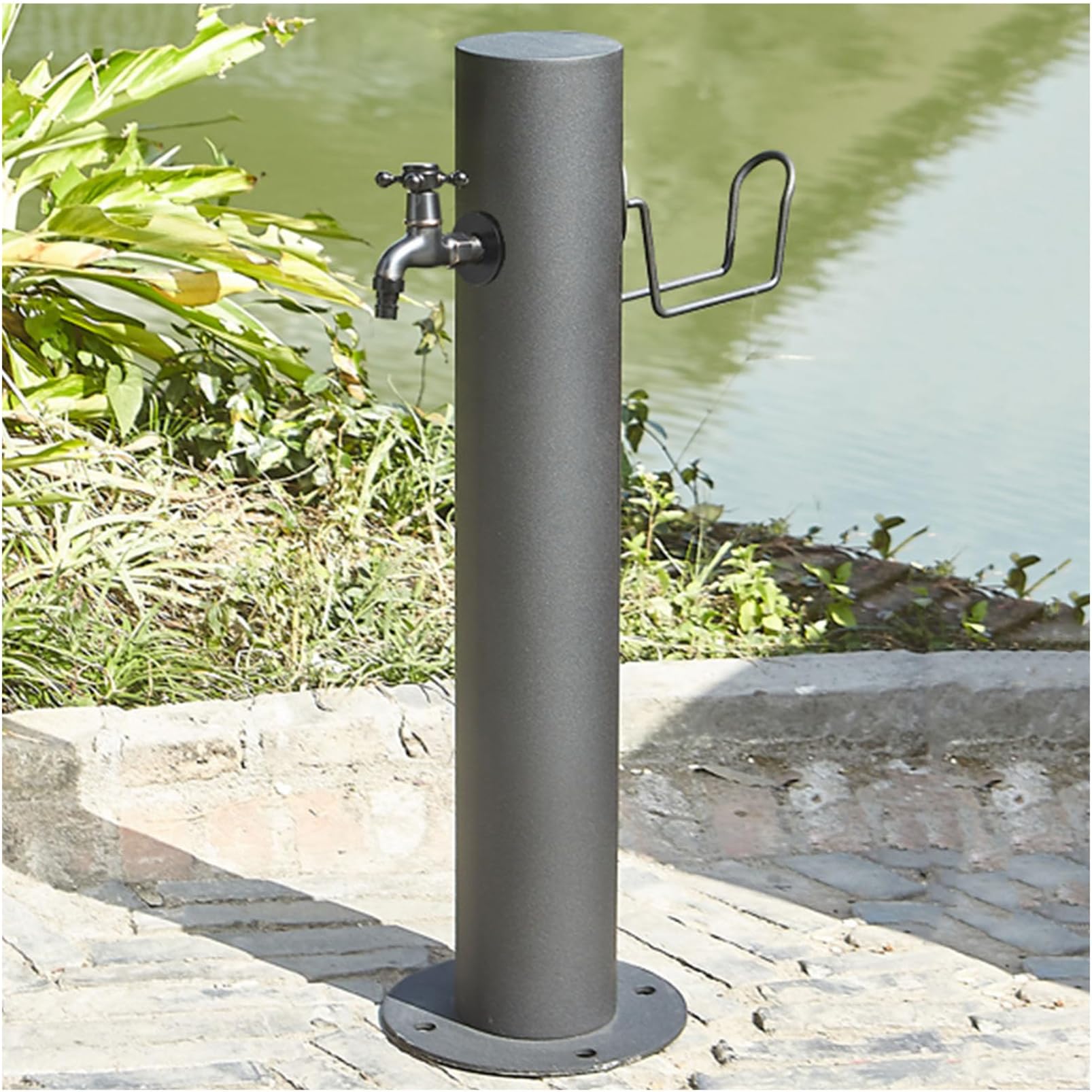 WOTZOV Freestanding Garden Water Column With Faucet, Floor Mounted Water Tap, Freestanding Hose Stand, Vertical Garden Water Column, Fountain For A Beautiful Garden Space，A 20.5CM×50CM