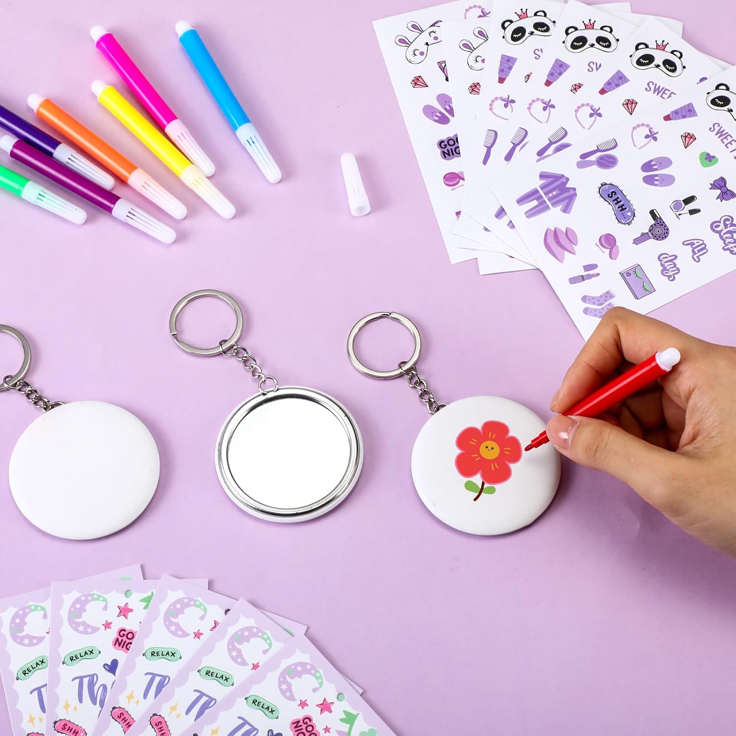 Daifunli 256 Pcs Spa Sleepover Party Supplies for 16 Women Spa Sleep Eye Mask Pens Hair Bands Combs Pajama Slumber Party Favors for Birthday Sleepover Bachelorette Supplies(Purple Series)