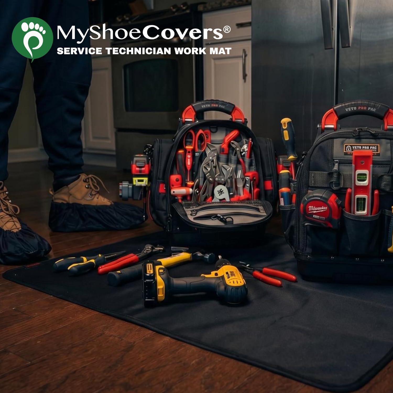 MyShoeCovers Service Technician Tool Mat, Work Mat for Counter and Floor Surface Protection, M-26"x36"