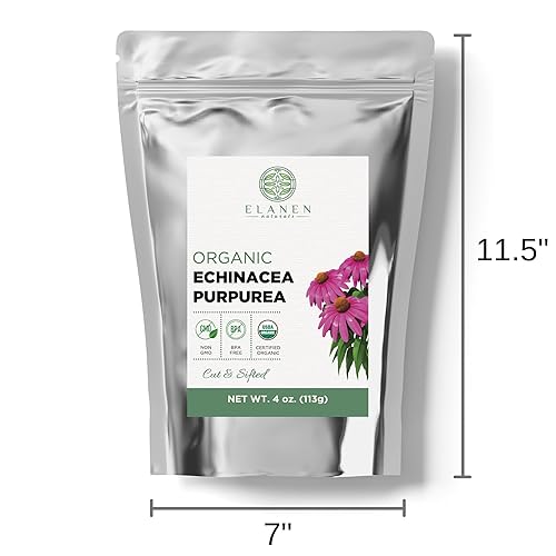 Miniatura 3 de Echinacea Purpurea orgánica 4 onzas (3.99 oz), té de equinácea seco orgánico certificado por USDA, hierba de equinácea premium, púrpura suelta,