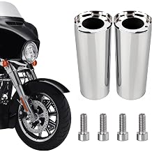 Chrome 2" Cowbells Fork Slider Tube Covers for Harley Touring Road King Electra Glide Street Glide and Trike 2014-2023