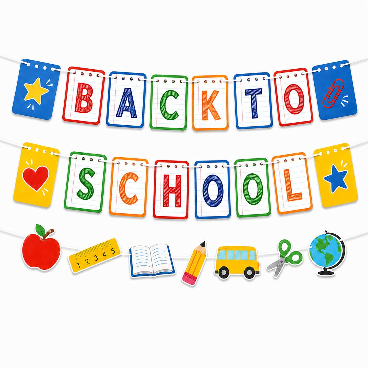 3 Pcs Back to School Banner Decorations Set, First Day of School Sign for Theme Party