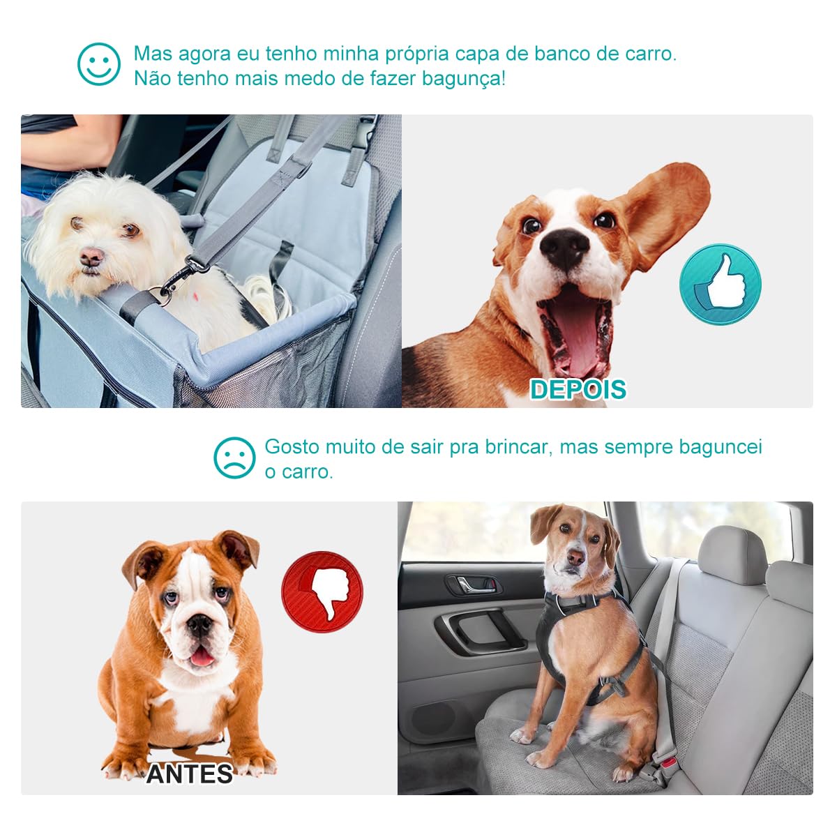 Cadeirinha Pet Para Carro - Capa Protetora Banco Traseiro Cinza