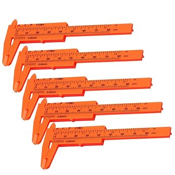 5 Pieces Mini Plastic Ruler Sliding 80mm Vernier Caliper Gauge Measure Tools