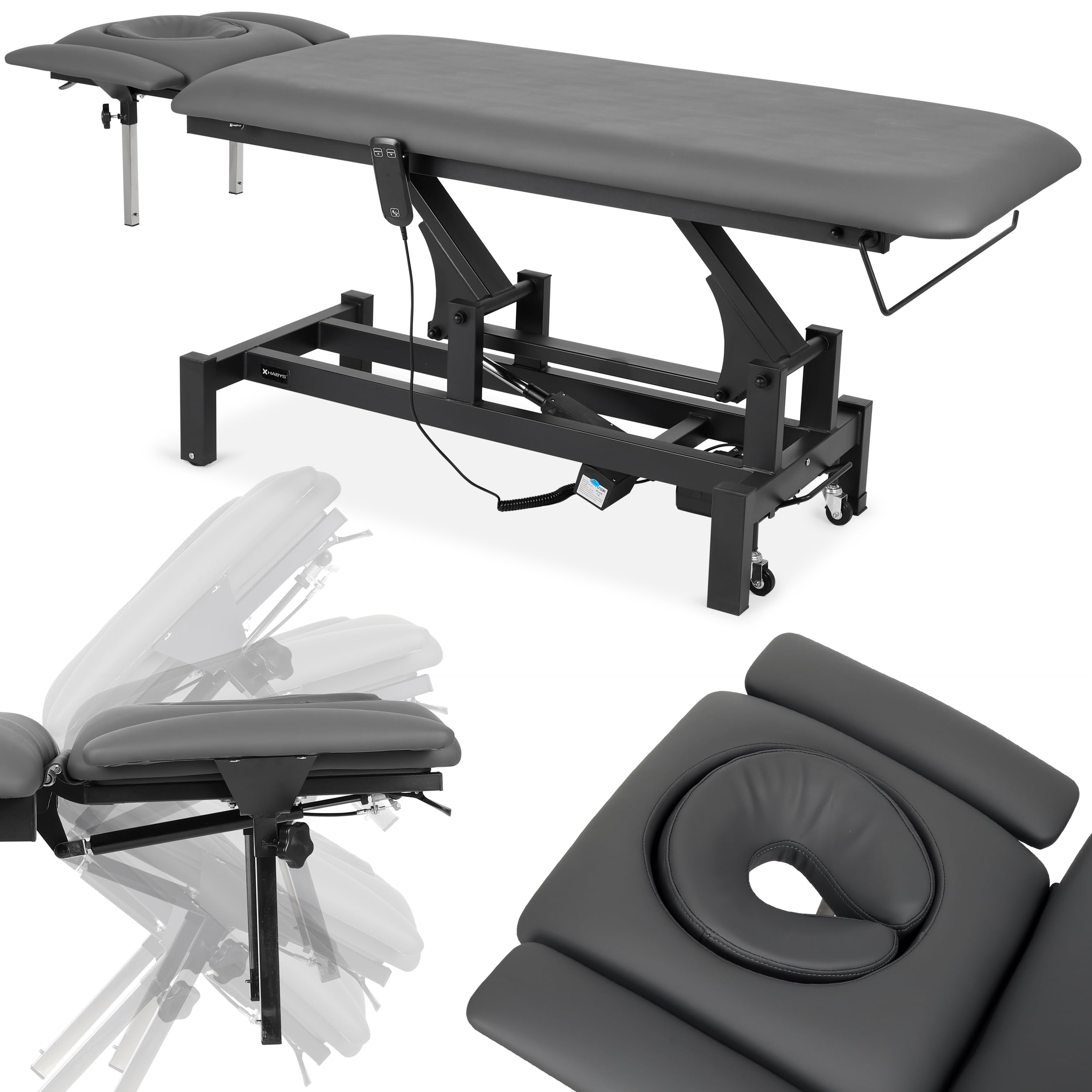 Massageliege Elektrisch mit 4-Segmente, Elektrische Massageliege Höhenverstellbar 192 x 68cm, Kosmetikliege Elektrisch bis zu 200 kg, Massagebank für Therapieliege mit Fernbedienung, Fortis 2 Ergo
