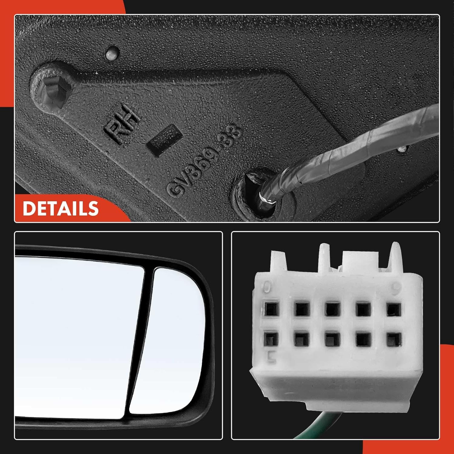 A-Premium Pair (2) Driver and Passenger Side Power Door Mirror - Compatible with Ram 2500/3500 2019-2022 - Heated Power Folding Black Outside Rear View Mirror w/Turn Signal Puddle Light