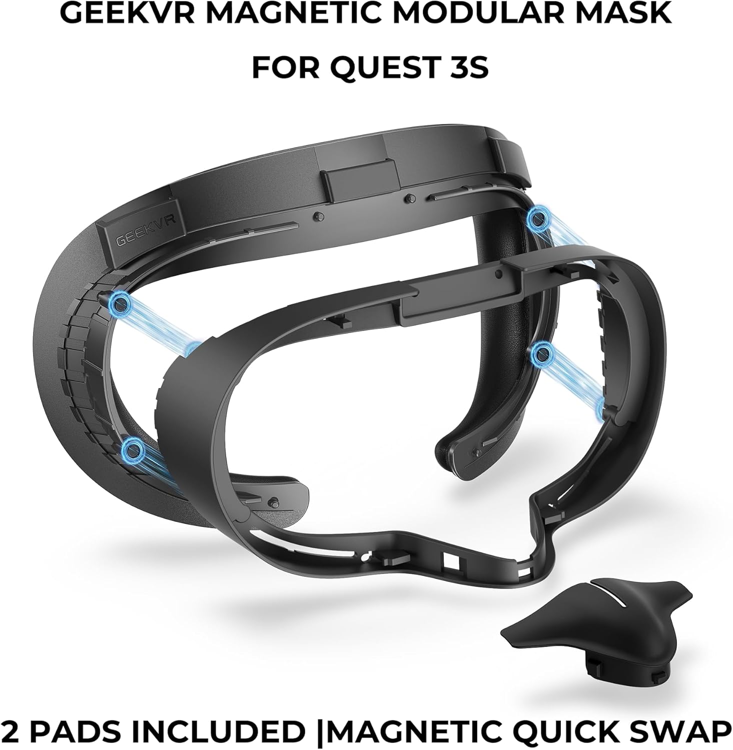 Modular Magnetic Mask for Meta Quest 3S – Quick-Swap PU & Fabric Face Pads