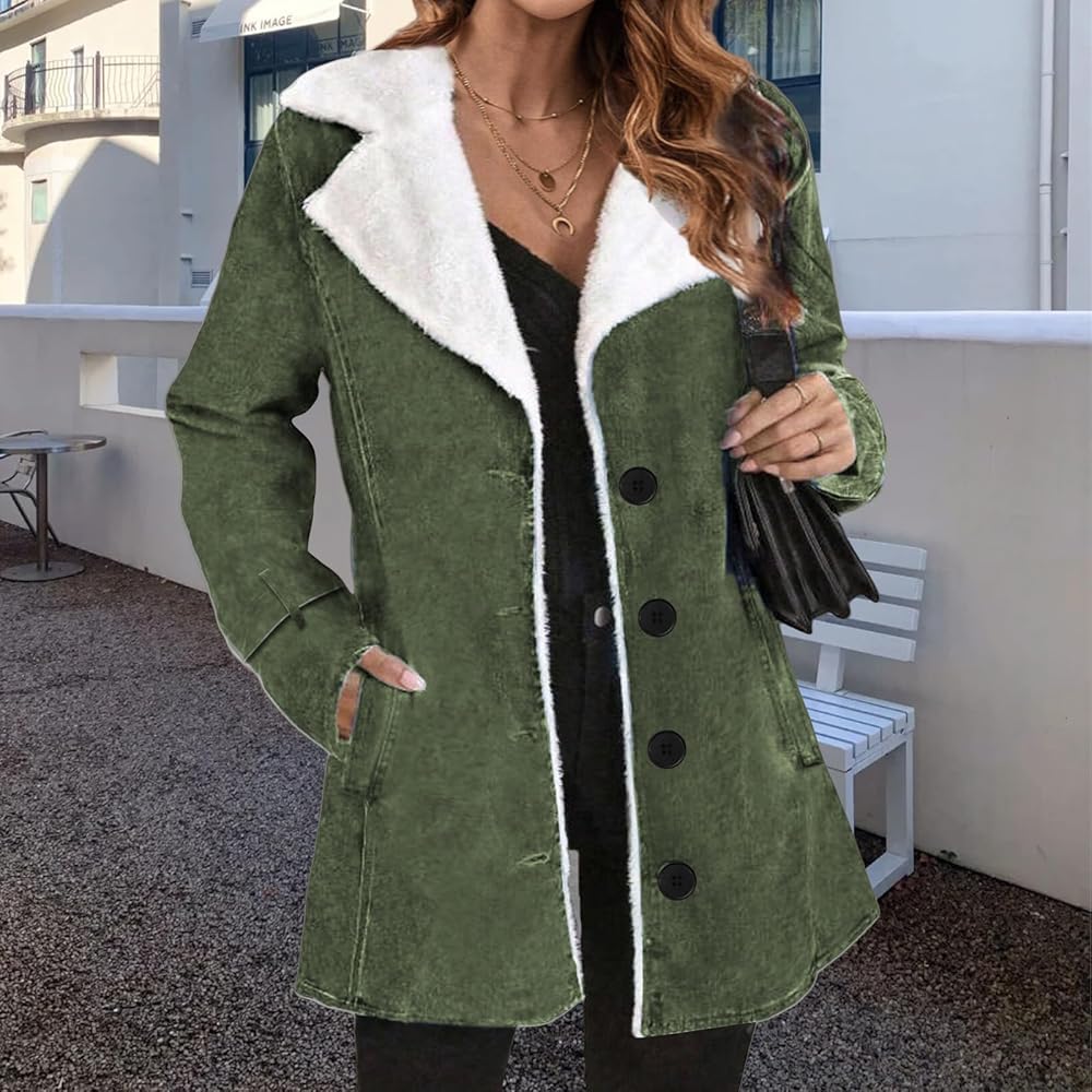 Amazon.com: ZWRXW Winter Warm Suade Jacket for Women Wool Sherpa