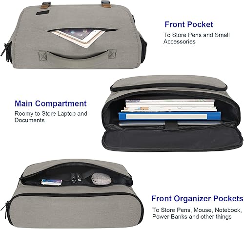 Miniatura 45 de MATEIN Bolsa tipo mensajero para hombres, mochila escolar para adolescentes, ligera de 17.3 pulgadas, maletín para laptop grande, bolsa cruzada