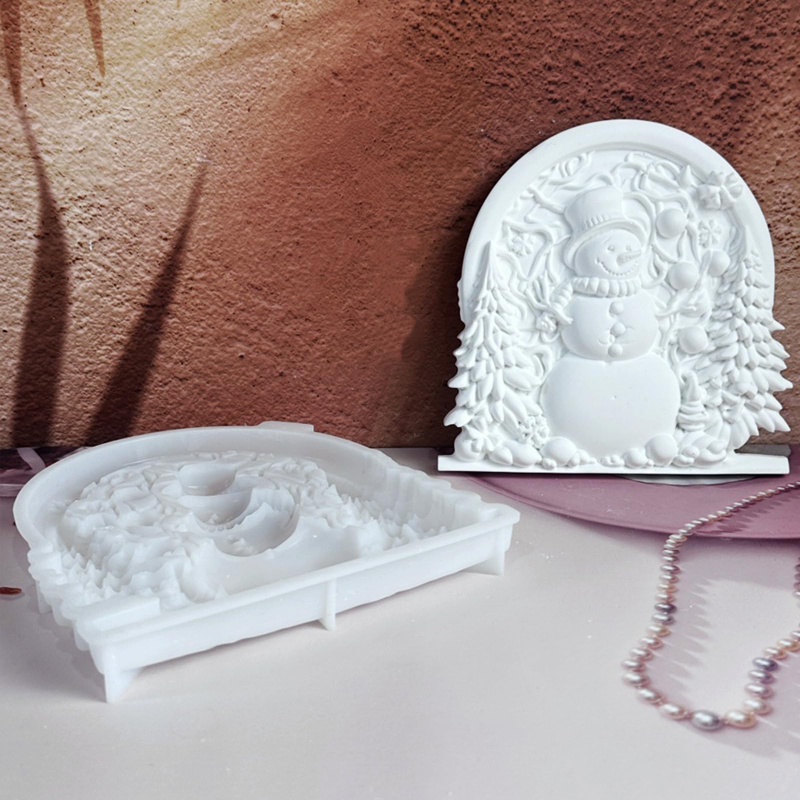 Silikonformen Gießformen, Silikonform Weihnachten für Reliefs, Silikon Gießform, Gipsformen zum Gießen, Epoxidharz Formen (Weihnachten - S2004)