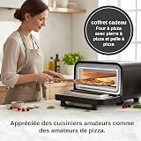 BOLKANI Four à pizza électrique avec pierre à pizza et pelle à pizza – 450 °C pour pizza croustillante au four en pierre en 2 minutes – 1700 W, minuterie, éclairage intérieur et fenêtre de - 2