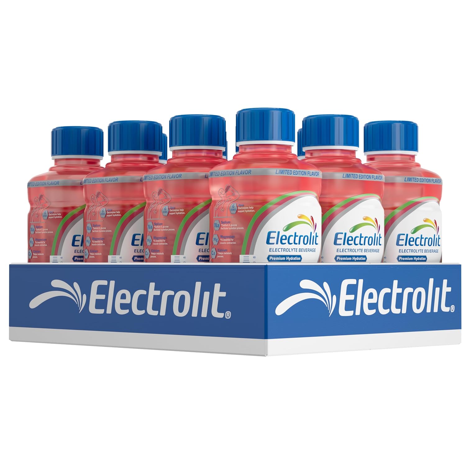 Electrolit, Electrolyte Beverage, Cherry Ice, 21 Fl Oz bottle (Pack of 12)