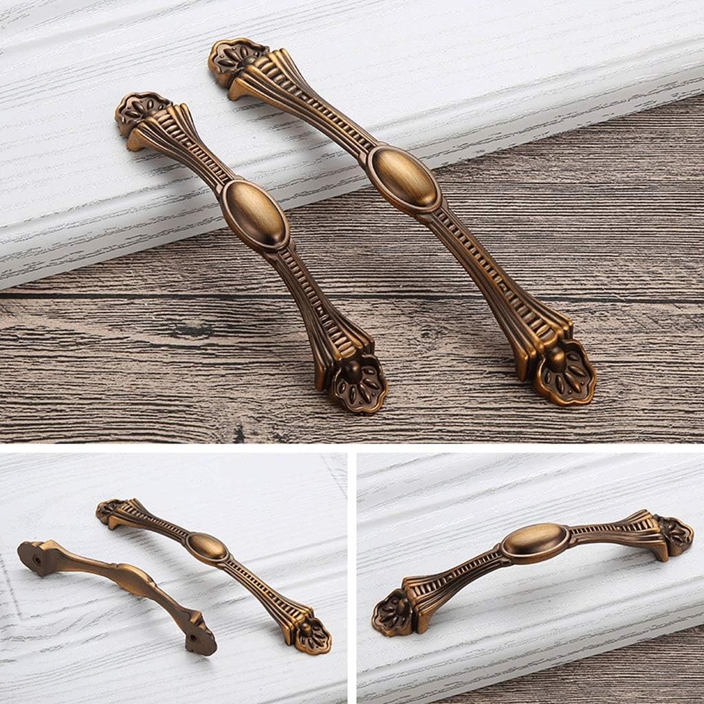 Antique Copper Furniture Hardware Handle Zinc Alloy Drawer Handle Household Kitchen Shoe Cabinet Handle European Style Wardrobe Door Handle Door Hardware (Size : 158mm)