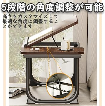 Multifunctional Folding Low Table Doubles as a PC Stand, Adjustable Height, Enhanced Stability, Includes Drink Holder, Space Saving, Easy Storage, Perfect for Improving Posture, Multi-Purpose Use