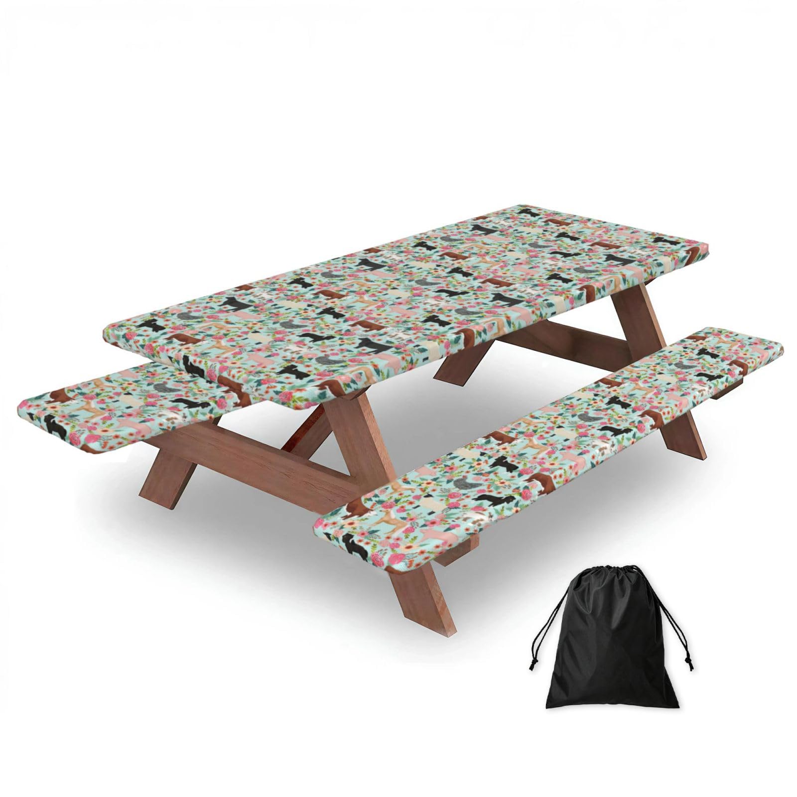 AYYQWE Farm Animal Print Picnic Table Bench Cover Outdoor Garden Party Decor Daily Accessory Gift
