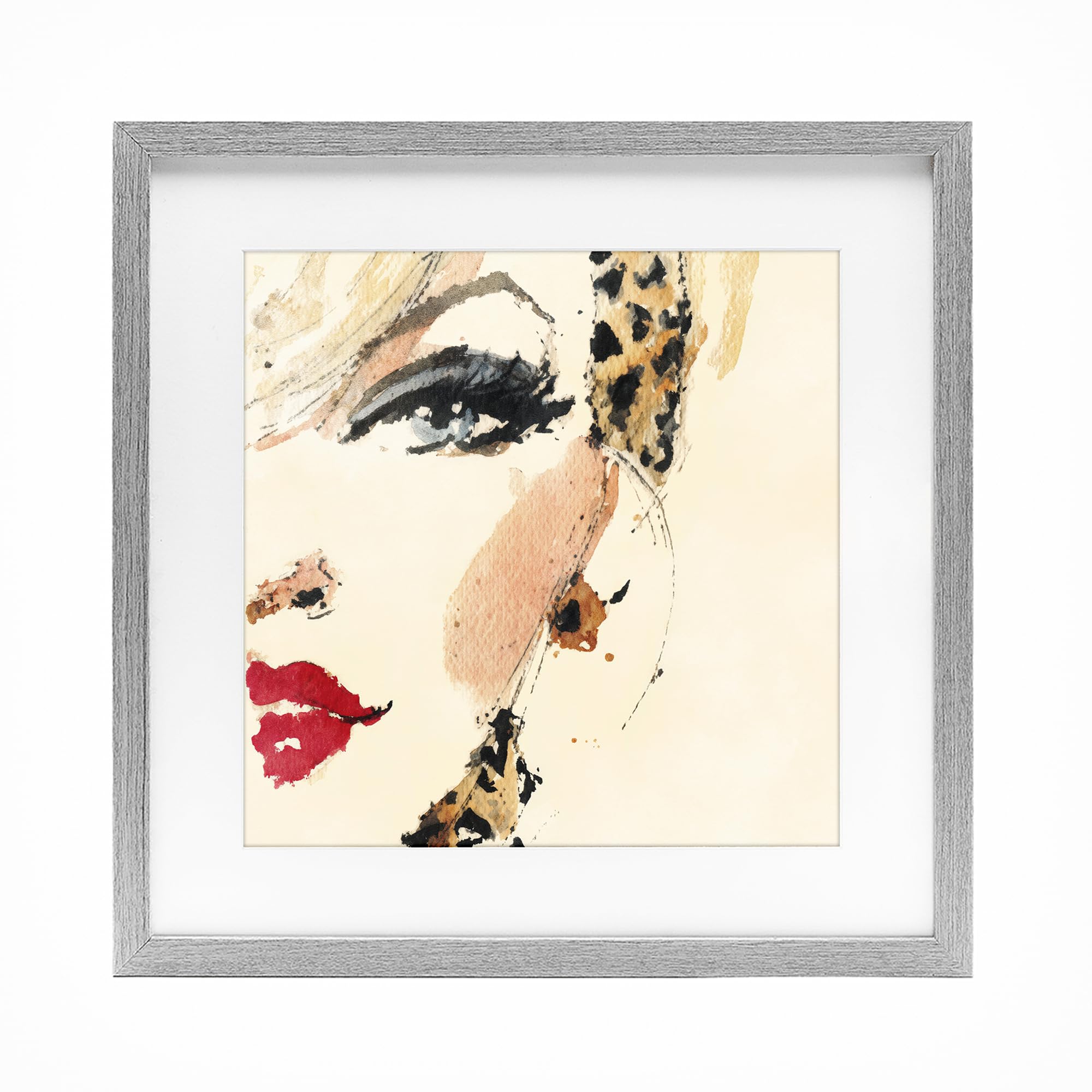 Stupell Industries Farmhouse Gray (Textured) 'Crimson Enigma Lipstick'| Framed Print Under Glass