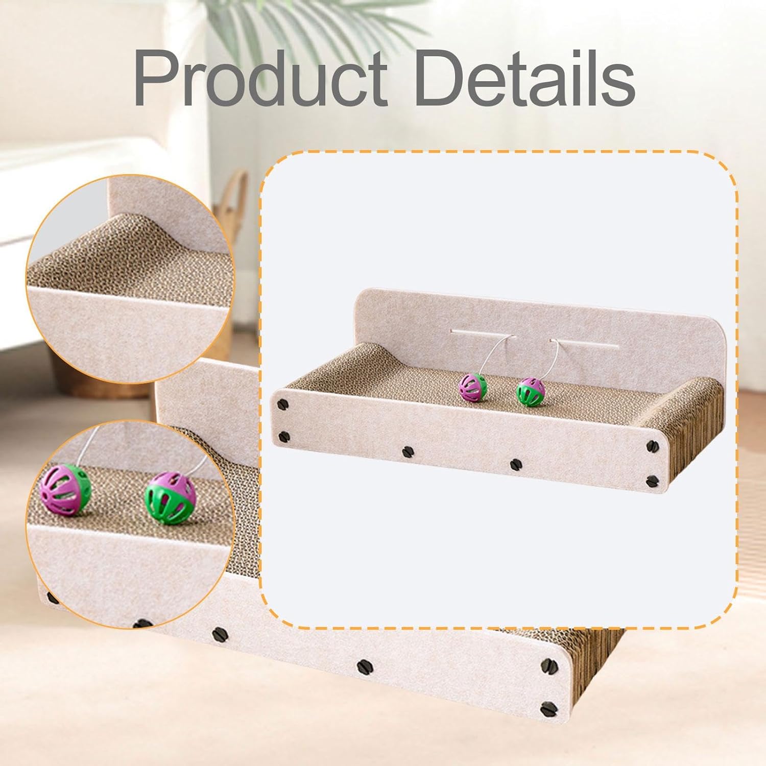 Cat Scratcher Couch Bed Gift Sturdy Supplies Playing Sleepings Modern Cartoon Indoor Cats Gifts Corrugated Paper Accessory