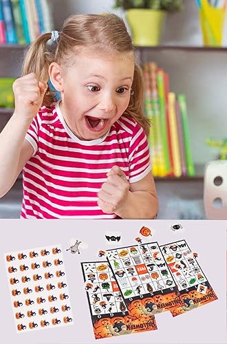 Miniatura 6 de MISS FANTASY Juegos de Halloween Juego de bingo de Halloween para niños, juegos de fiesta de Halloween para niños, actividades familiares en el