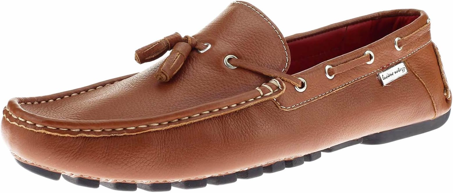 Luciano Natazzi Mens Leather Tassel Driving Shoes Air Grant Slip-On Loafer