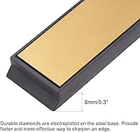 Vista 3 de uxcell Piedra de afilar de diamante, 6 x 0.8 pulgadas (5.906 in x 0.787 in) 2500 granos de titanio recubierto de titanio afilador de piedra
