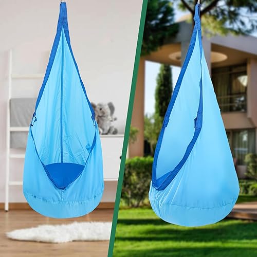 Miniatura 6 de YAERSI Asiento columpio para niños, silla hamaca con cojín inflable de PVC, columpio sensorial para juegos en interiores y exteriores, duradero y