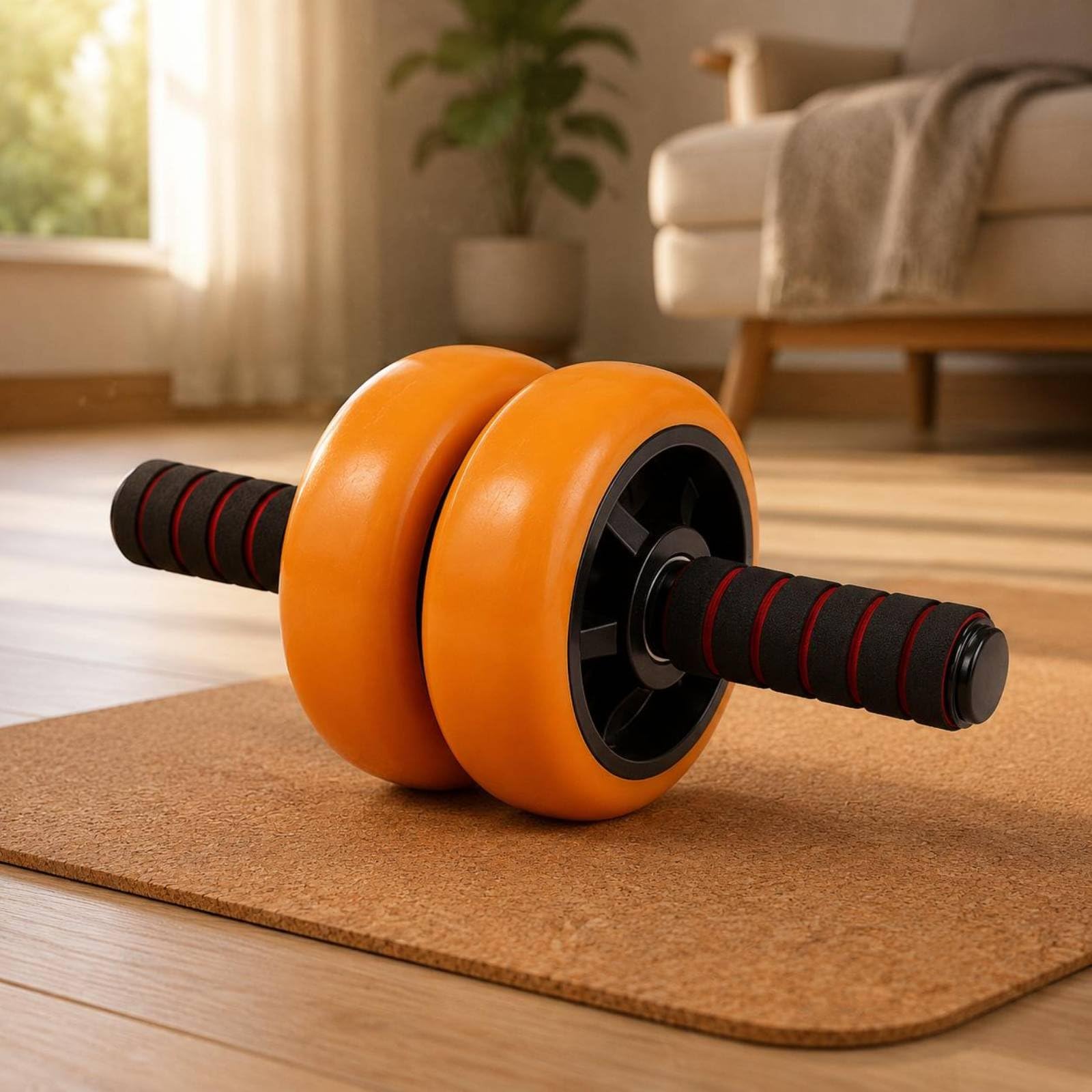 Rueda Doble Abdominal Antislizante Rueda Abdominal Doble Estabilidad Alta para Entrenamiento en Casa