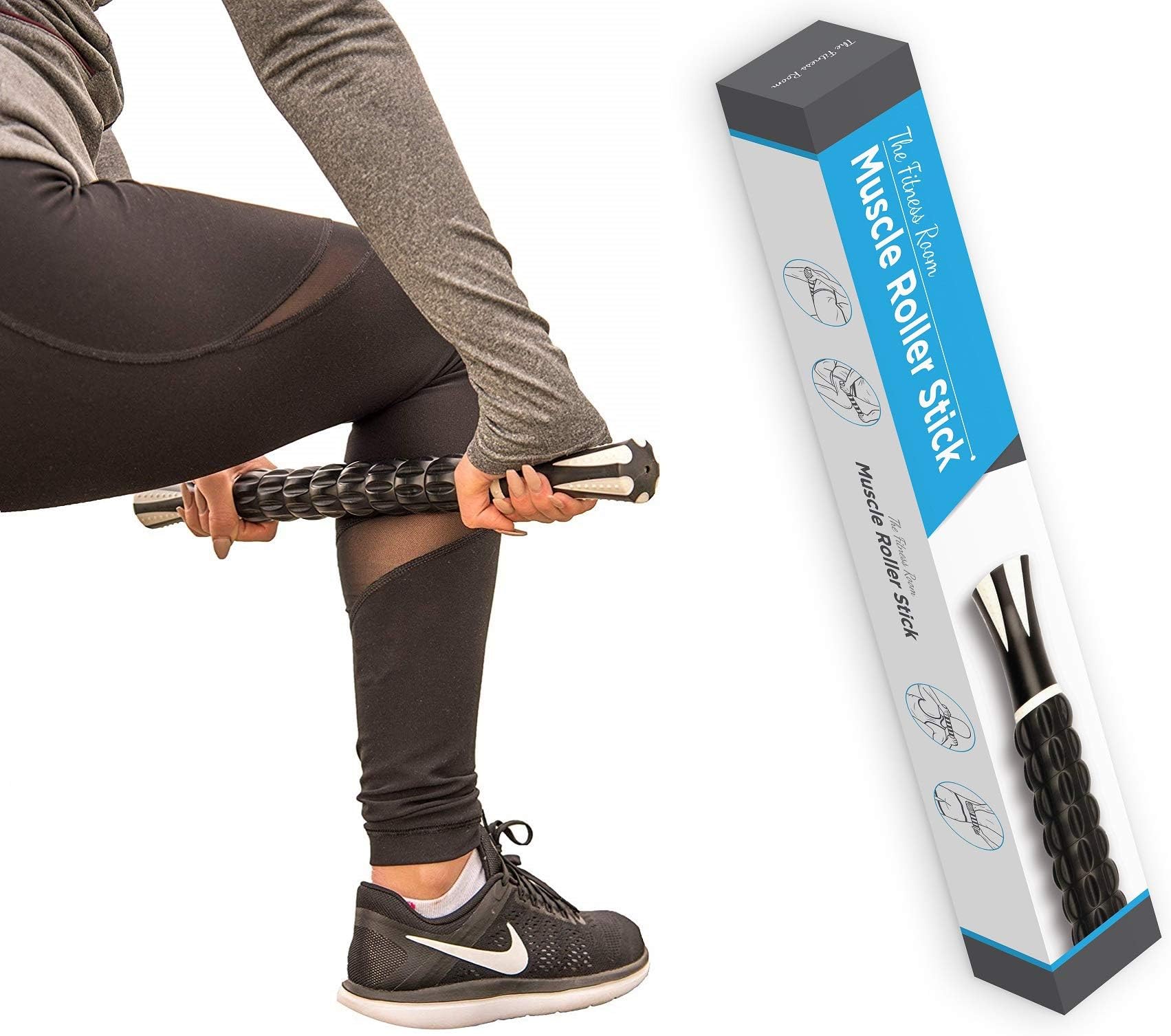 Premium 18" Muscle Roller Massage Stick - Perfect for Sore & Tight Muscles, Relieving Pain, Enhancing Sports Performance & Flexibility