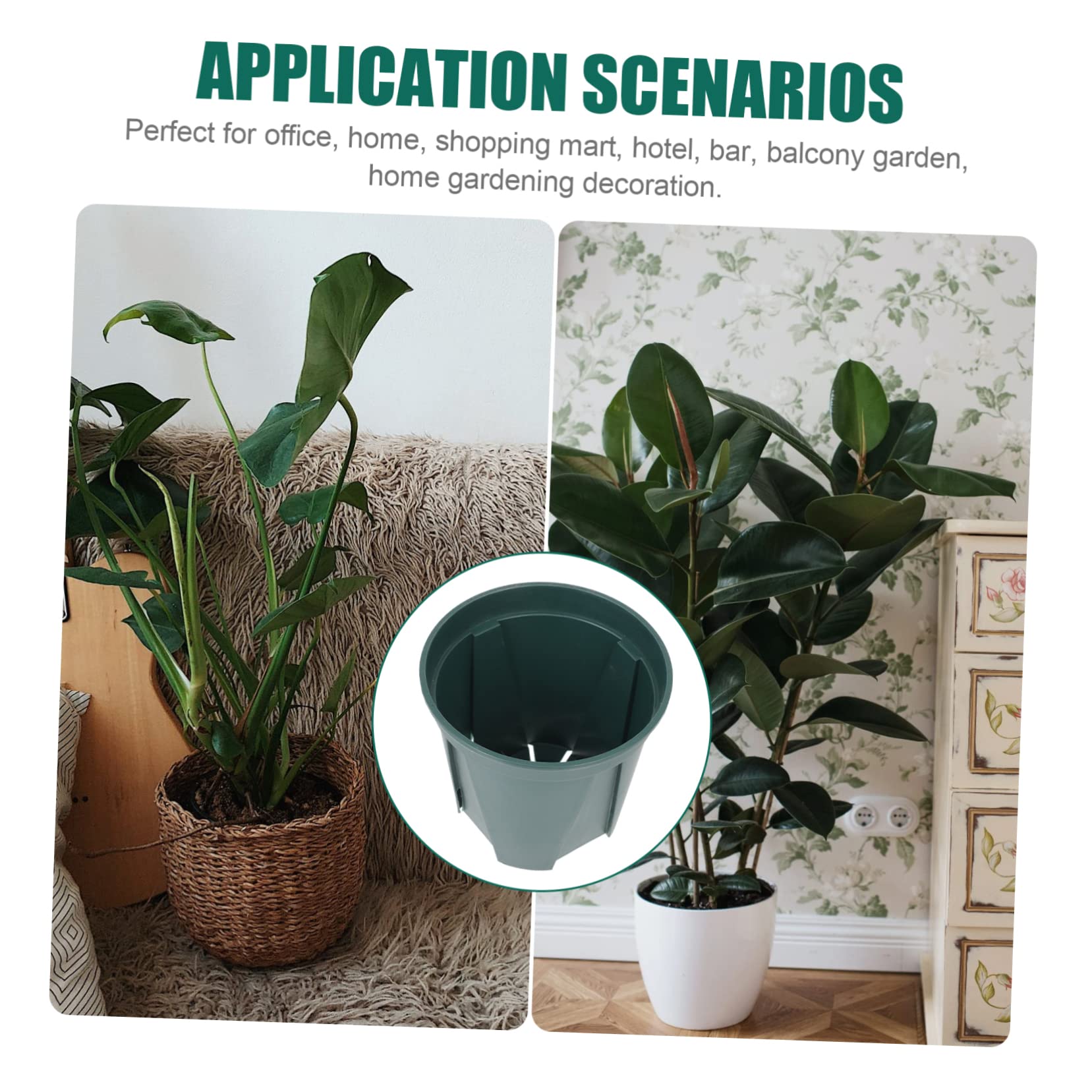 Toyvian 5pièces Pot De Fleurs Rond Plastique avec Contrôle des Racines pour Balcon Ou Maison Lot