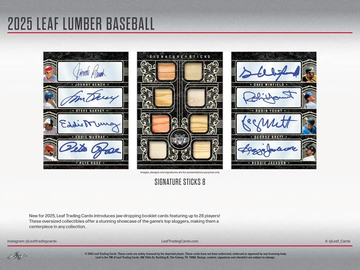 2025 Leaf Lumber Baseball Hobby Trading Card Box (One Autograph Per Box)