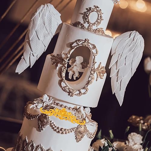 Miniatura 9 de Molde de silicona para fondant de encaje de estilo barroco, diseño de flor de filigrana esculpida en 3D, para decoración de pasteles, decoración de