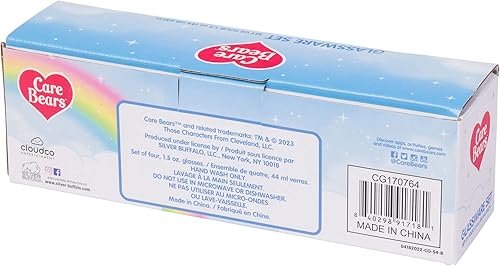 Miniatura 8 de Silver Buffalo Care Bears Clouds - Juego de 4 vasos pequeños, 1.5 onzas