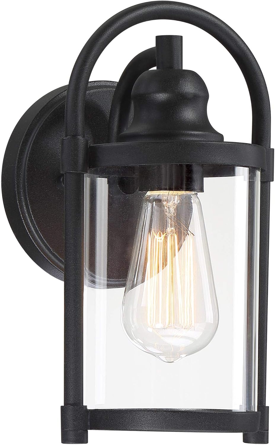 John Timberland Avani Modern Outdoor Wall Light Fixture Charming Black Metal 10 1/4" Clear Cylinder Glass Shade for Exterior House Porch Patio Outside Deck Garage Yard Front Door Garden Home