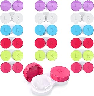 Sponsored Ad - Contact Lens Case Pack of 18 Compact Size Multi-Color & Leak-proof Contacts Case for Protecting Eyes, Trave...