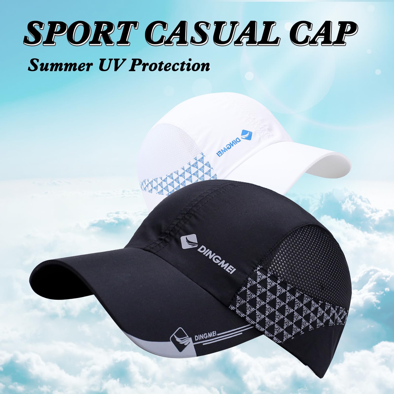 TAGVO Men's Baseball Cap, Pack of 2 Lightweight Quick Dry Sports Mesh Baseball Cap, Summer Hat with Anti UV Protection Outdoor Sun Hat — view 4