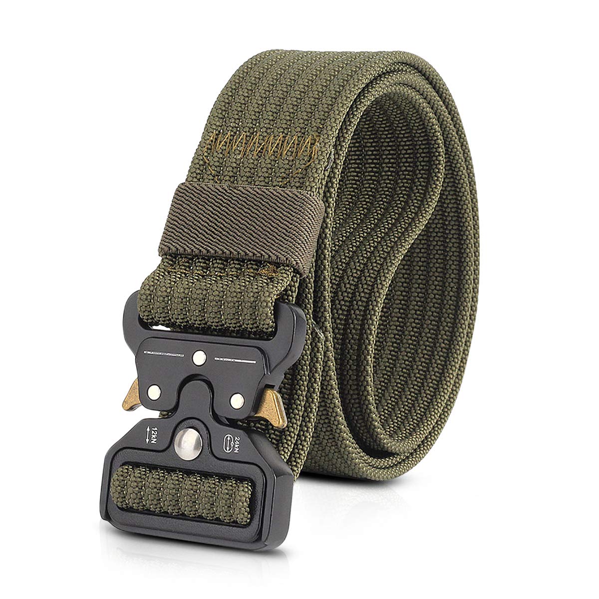 LumiSyne Cintura Tattica Per Uomo Regolabile Cintura Tattica Di Sicurezza Cintura In Tela Heavy Duty Cintura Da Lavoro Con Fibbia In Metallo a Sgancio Rapido Per Molle Sport Lavorare All'Aperto
