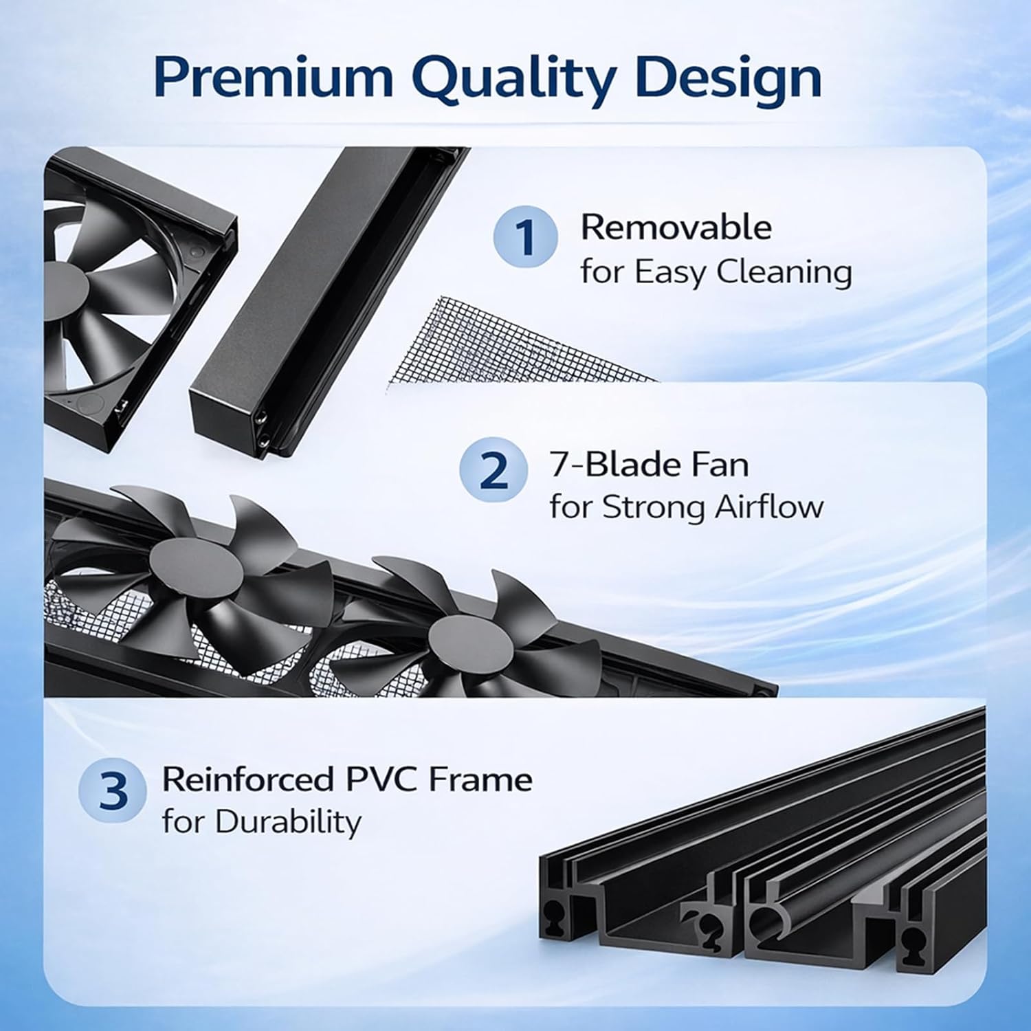 Window Fan Reversible Airflow for Sliding Windows, Intake Exhaust Window Fan with Stepless Speed Control, No Drill Vertical Window Ventilation Fan for Bedroom Bathroom Kitch black 27.6-29.5in/70-75cm