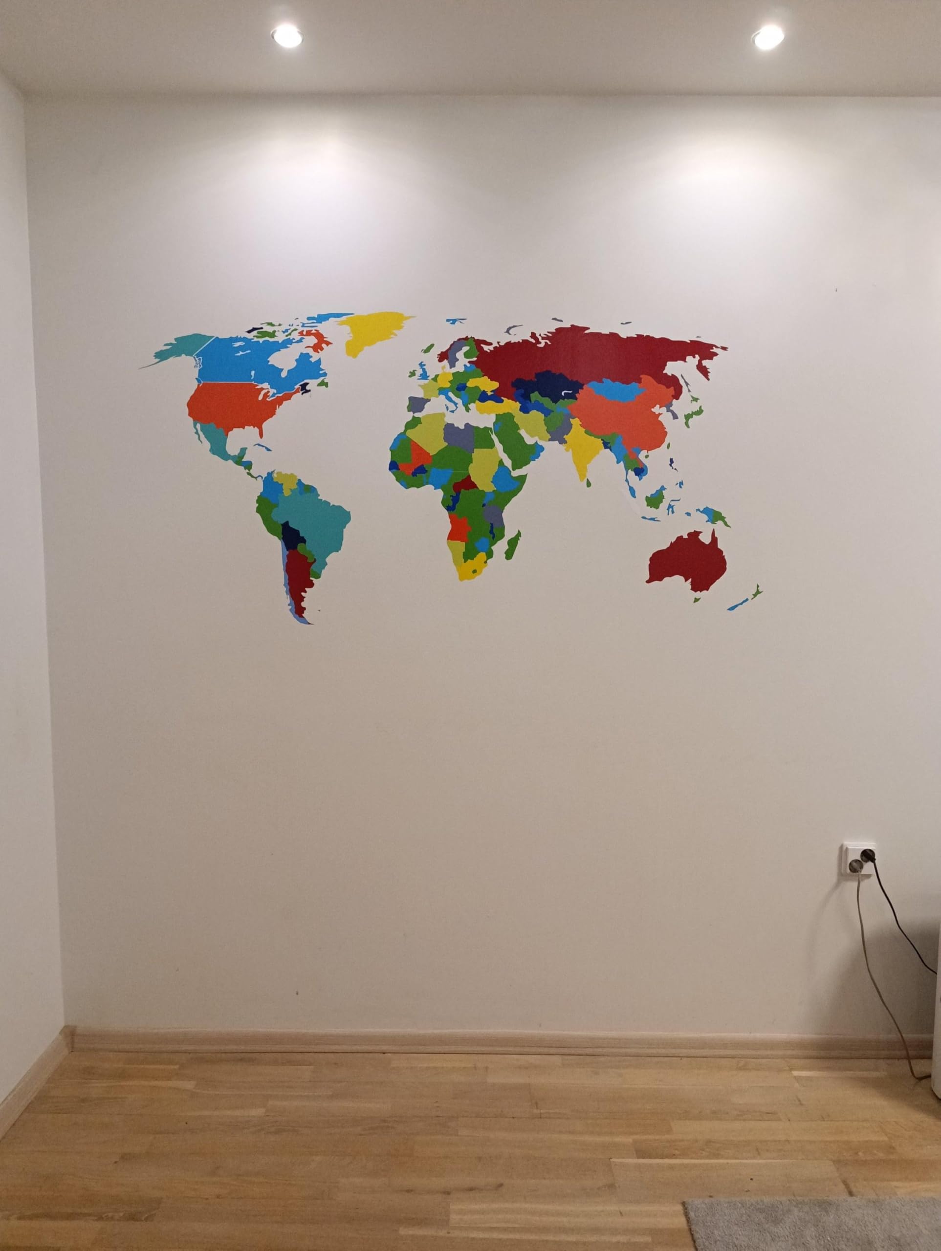 Weltkarte Wandaufkleber für Wohnkultur – großer realistischer Reiseatlas-Aufkleber, Dekoration, 55 x 30 cm