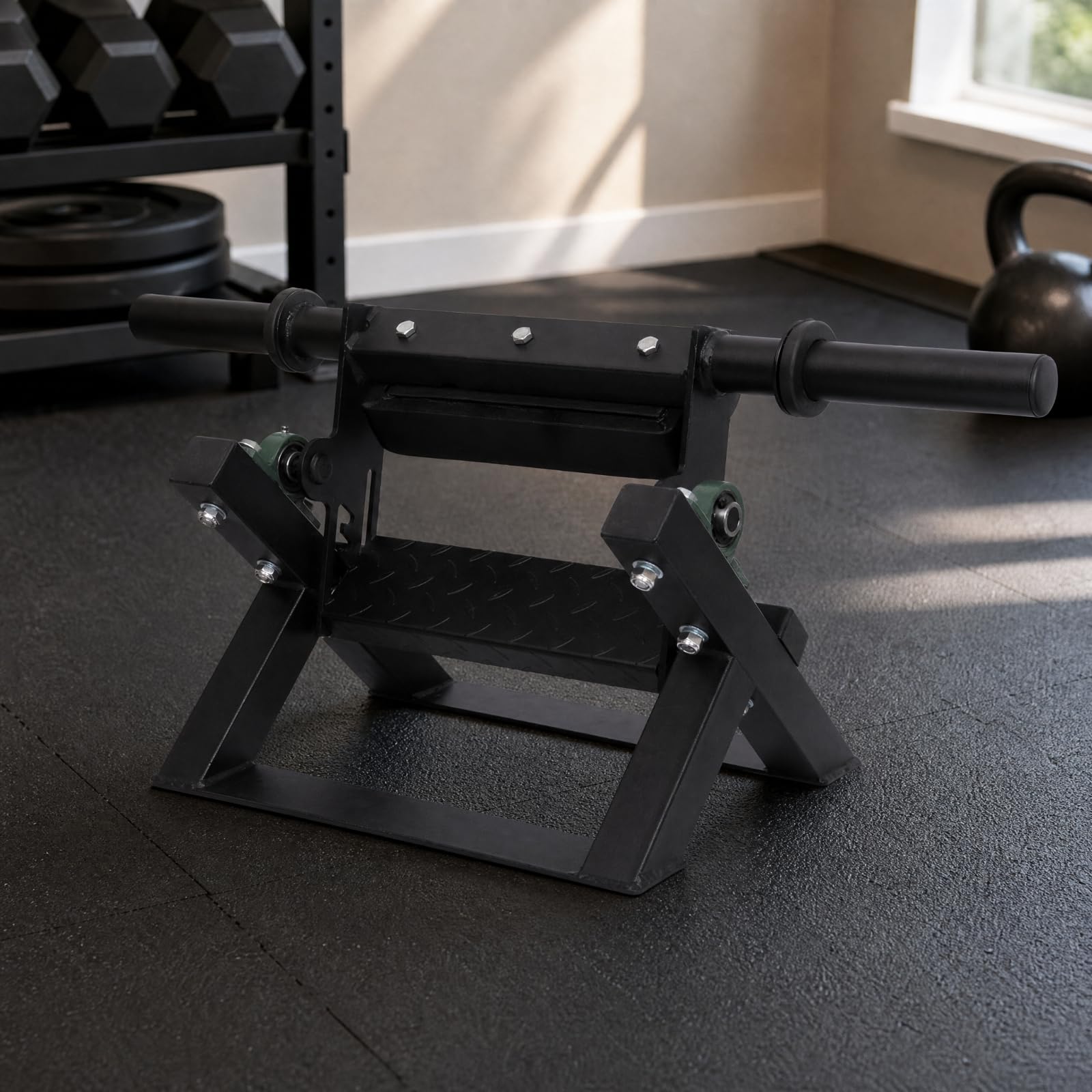 Entrenador Pantorrillas Acero Negro Antislizan Entrenador Tibias y Pantorrillas Sentado Compacto para Estiramientos Controlados