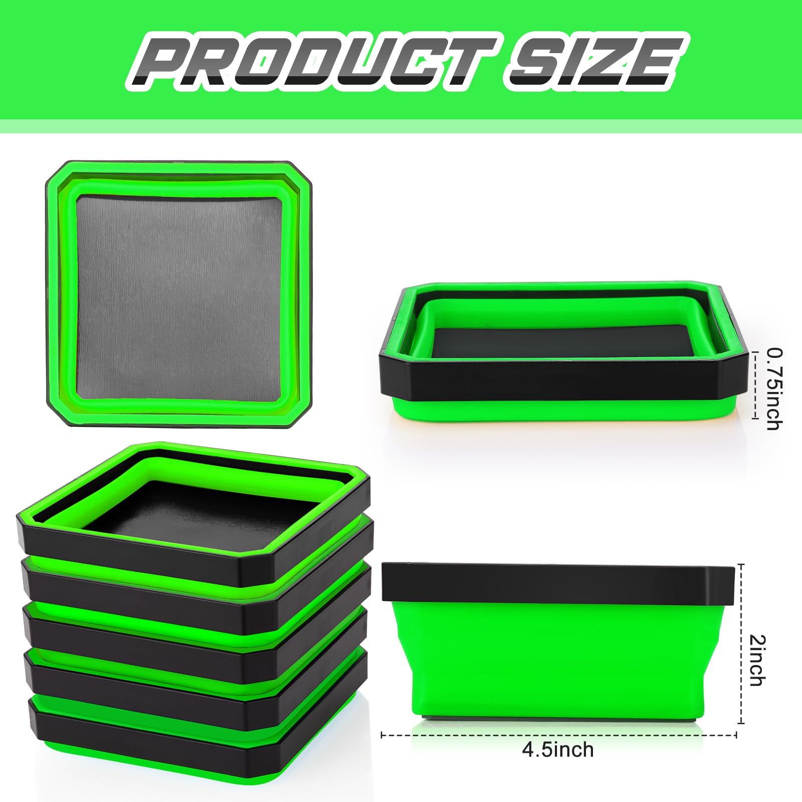 Magnetic Tool Tray - 10 Pcs Collapsible Organizer -2