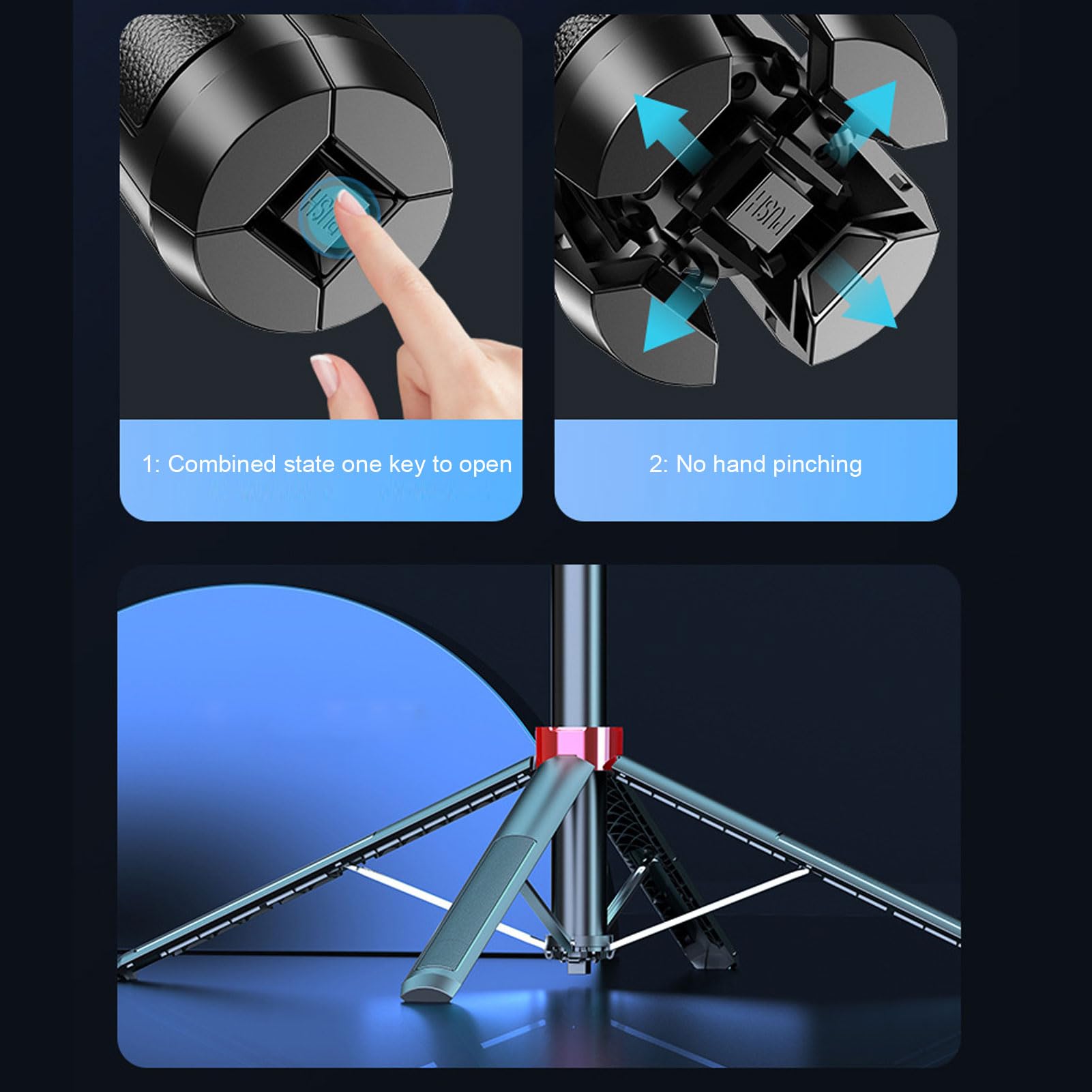 Bâton Selfie Gimbal Stabilizer, Auto Face Tracking Stabilizer Cell Phone Selfie Stick 540 Degree Flip Portable Phone Holder Mount with Remote Control for Selfie Streaming