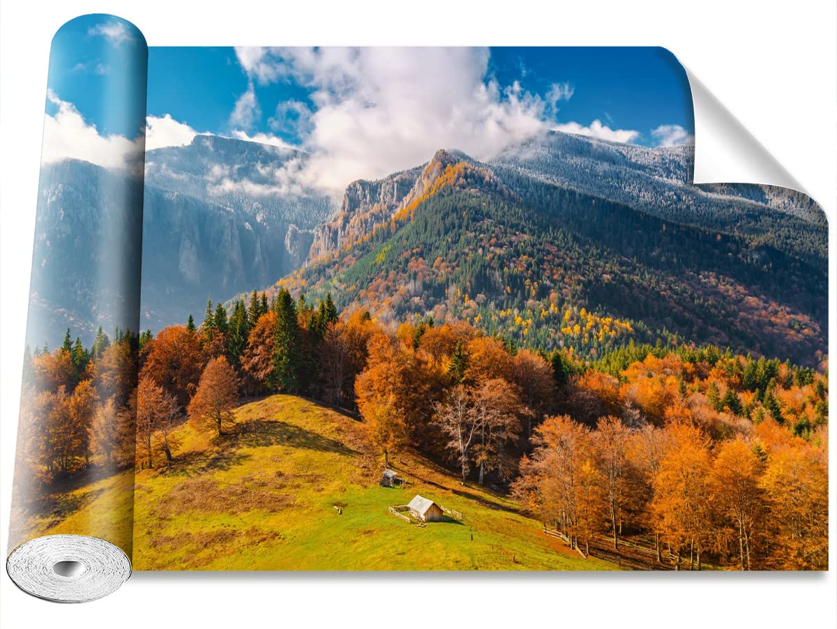 Papier peint montagnes en automne Tulup 416x254 cm pour decoration murale de maison