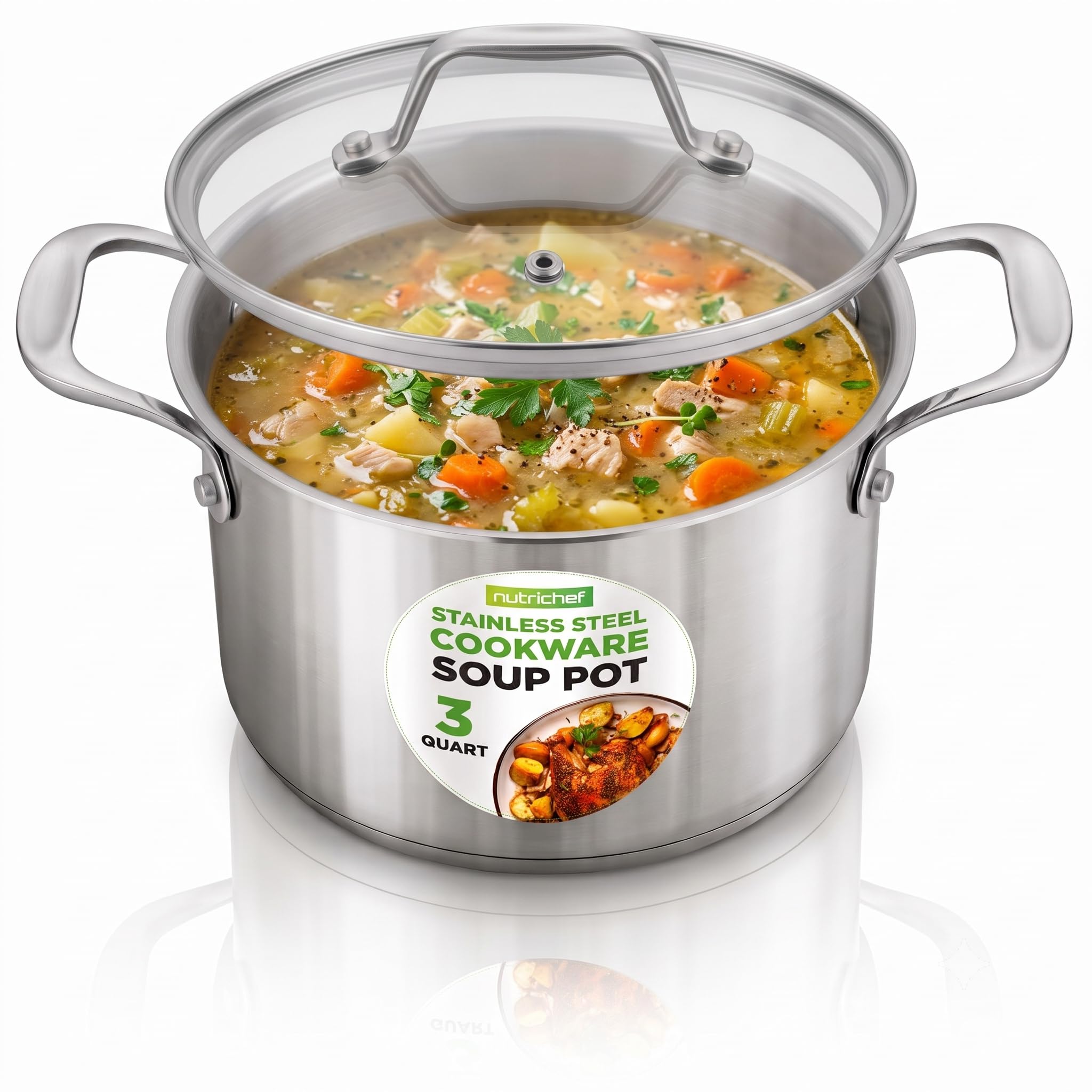 Amazon.com: NutriChef 3-Quart Stainless Steel Soup Pot - 18/8 Food