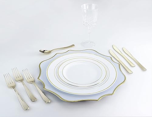 Miniatura 6 de OCCASIONS - Platos de 13 pulgadas festoneados de decoración, redondos, de acrílico