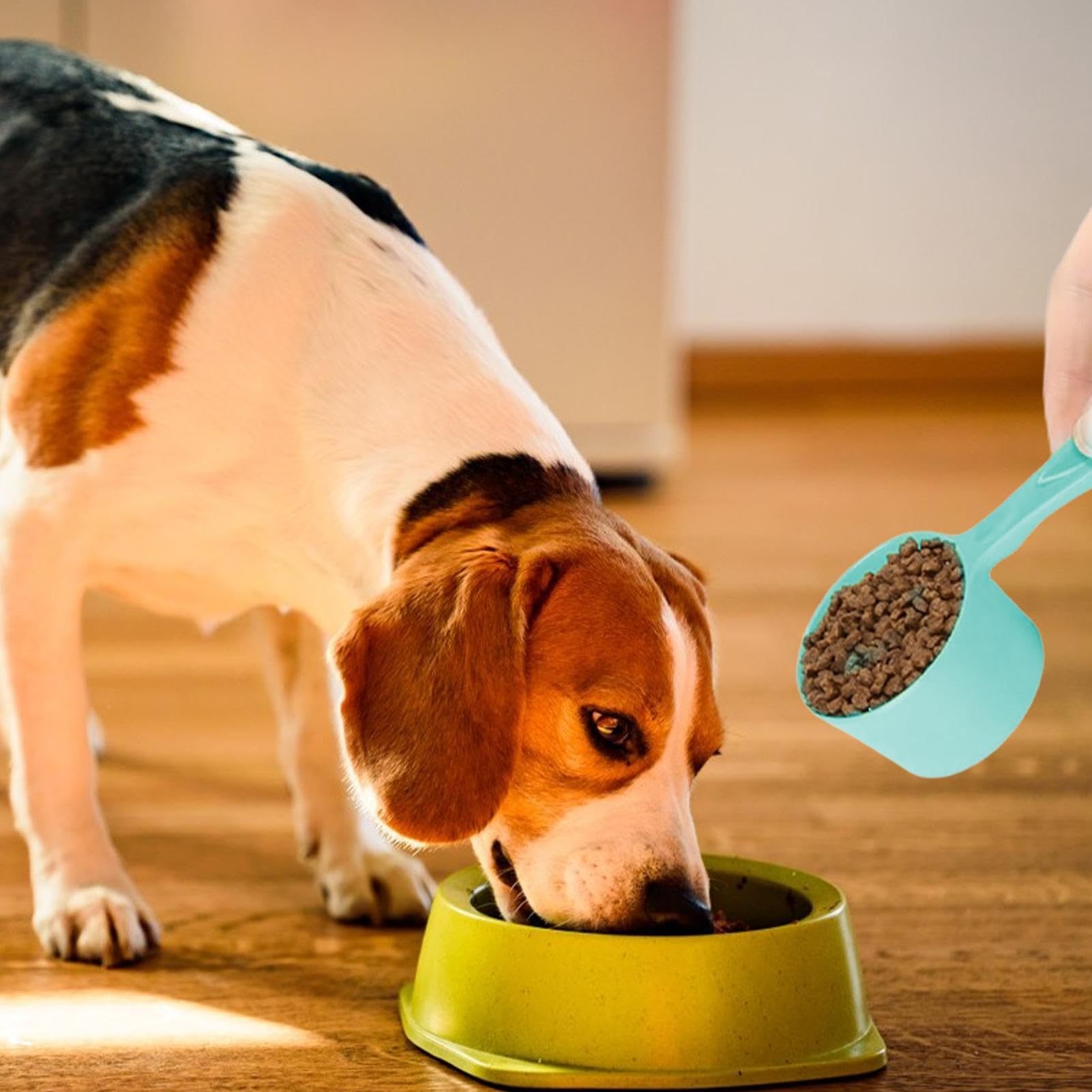 Cuchara medidora de comida para perros – Cuchara de melamina de 100 g de capacidad para cachorros | Cuchara de alimentación para mascotas con agarre cómodo, pala de control de porciones para