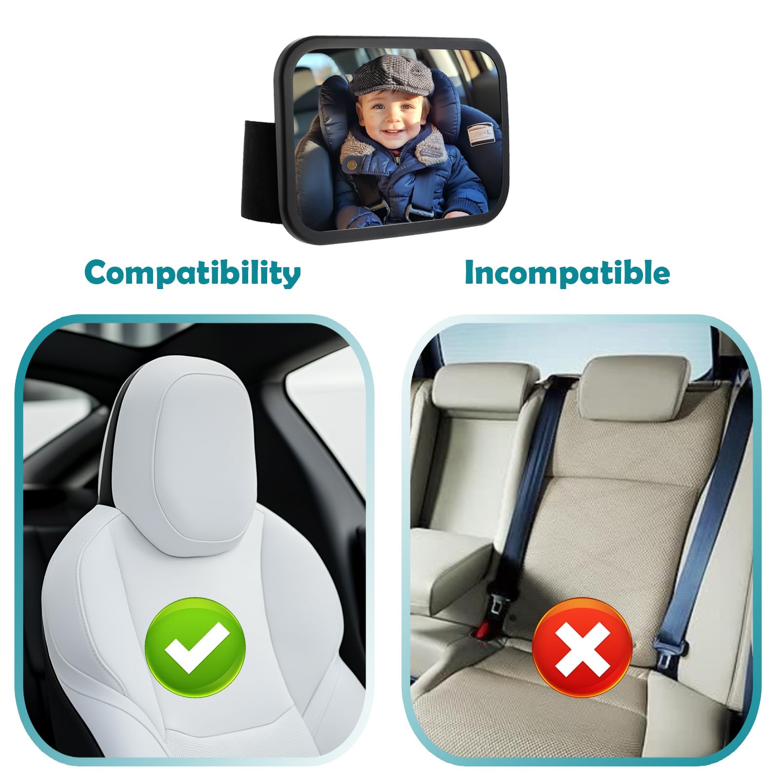 Baby Car Seat T-Rex Baby Mirror For Car, Rear Facing Car Seat