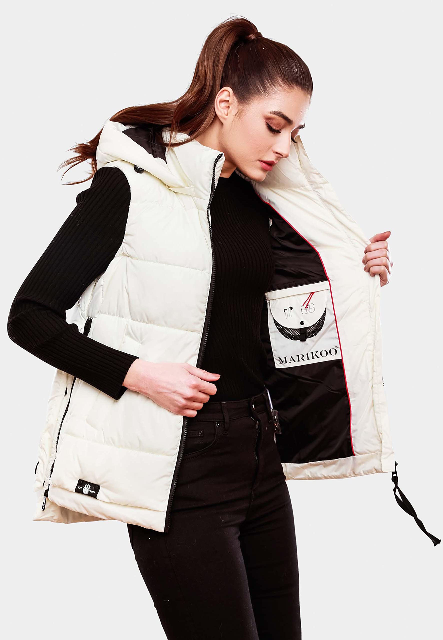MARIKOO Zarinaa - Piumino invernale da donna, con cappuccio, taglie XS-XXL