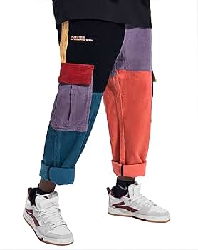 MFCT Streetwear Patchwork Cargo 90s Pants for Men (as1, Alpha, s