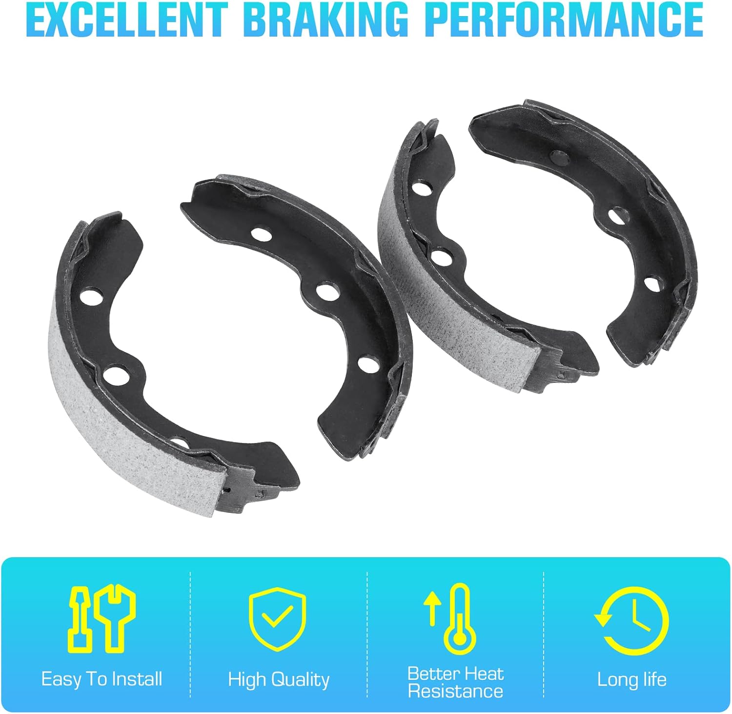 Golf Cart Brake Shoes & Drum Spring Kit for Culb Car DS 1995-2022 Precedent 2004-2022, for EZGO Gas & Electric 1986-1995, for Yamaha G1 1982-2022, G2 G8 G9 Up to 1992 23364G1 27249G01 27251G1