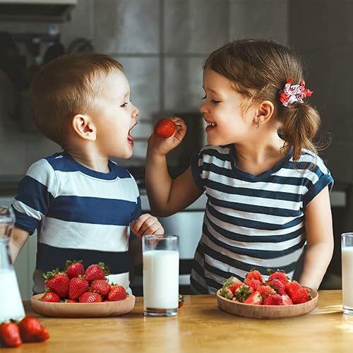 Miniatura 5 de GinSent Platos de bambú reutilizables, 7.5 pulgadas de profundidad, juego de 4, platos de madera para postre, ensalada, aperitivo, aperitivos,